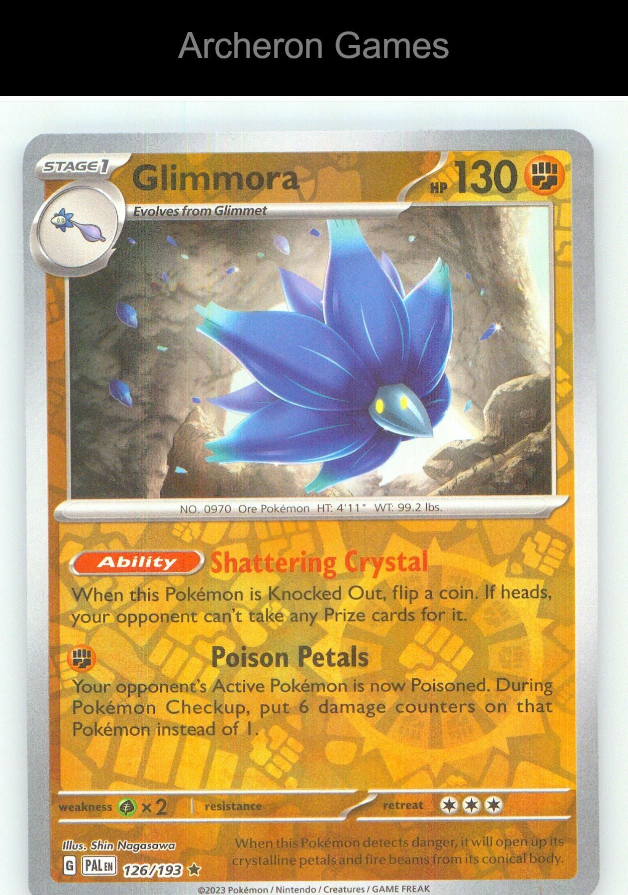 Pokemon Card Glimmora PAL 126/193 R Paldea Evolved Reverse Holo