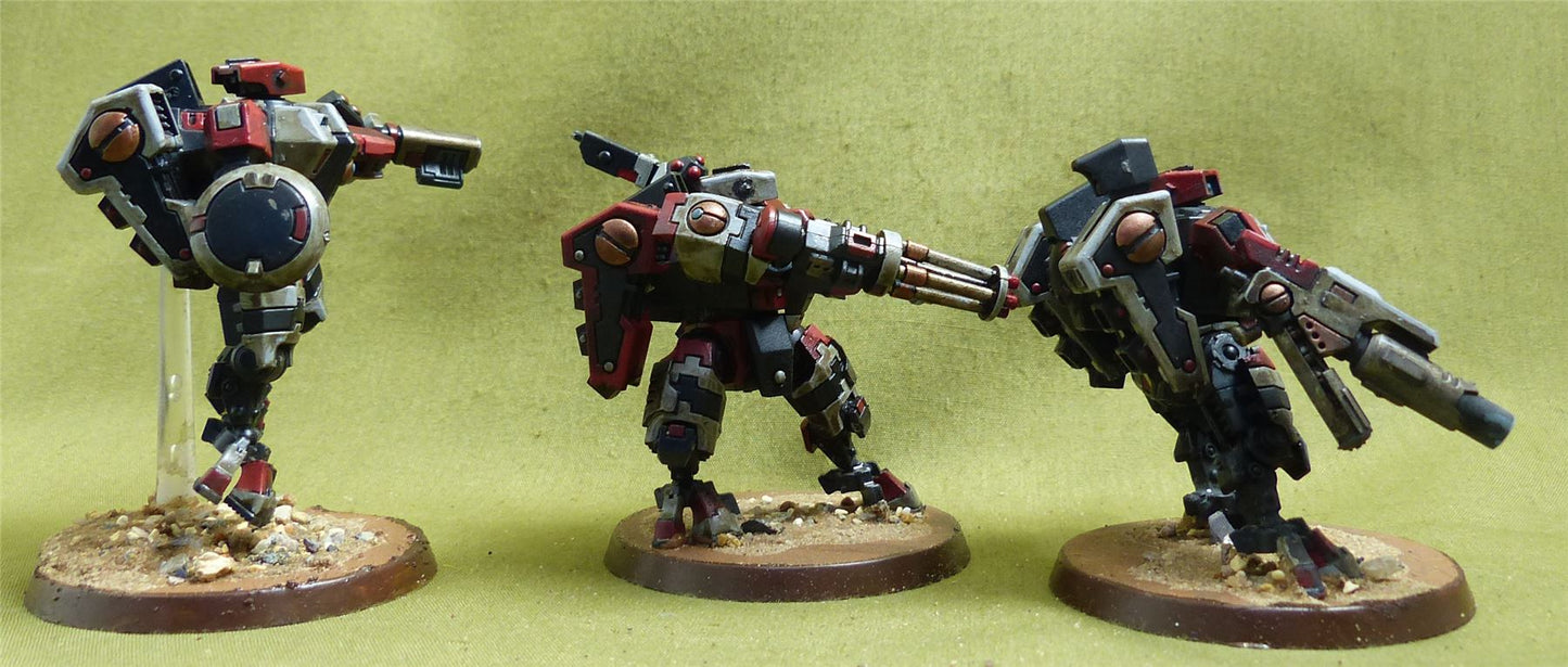 XV8 Crisis Battlesuit Team painted - Tau Empire - Warhammer 40K #YC