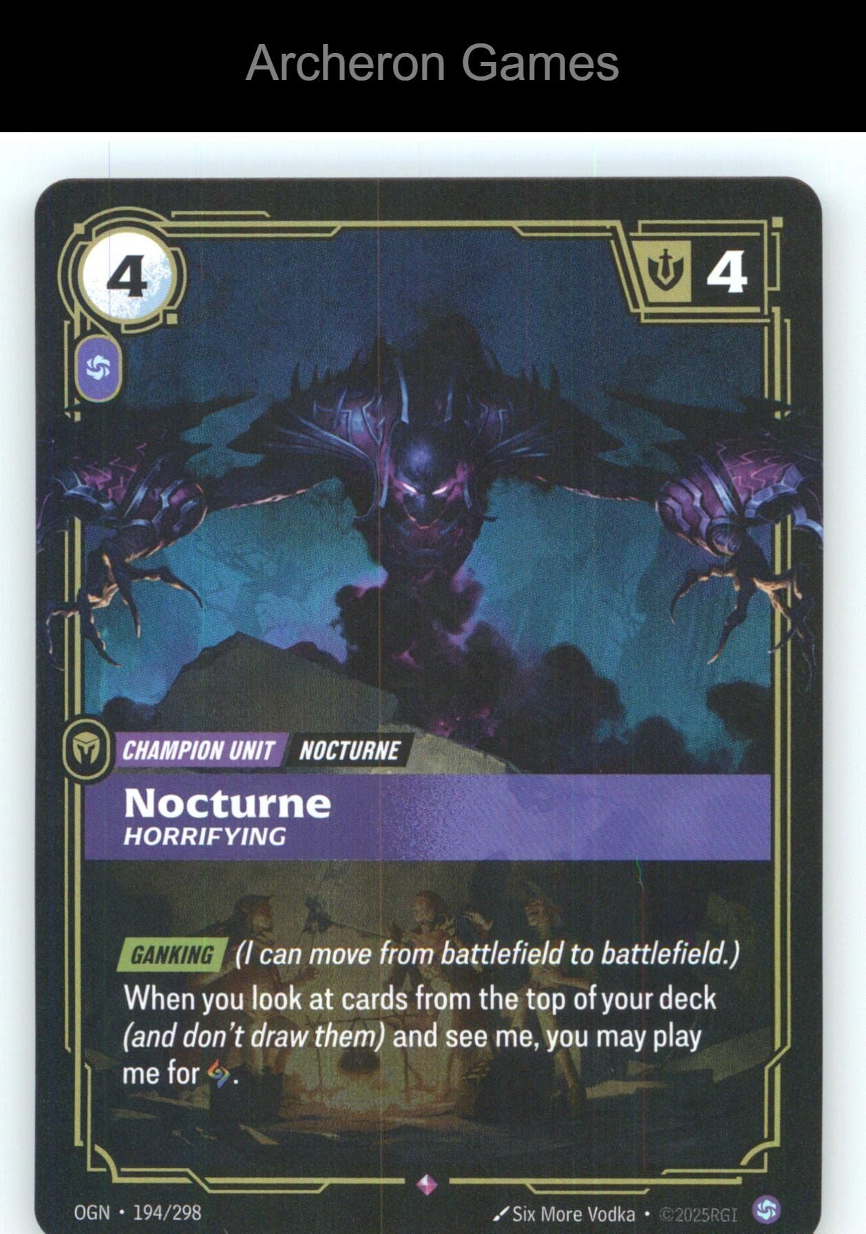 Nocturne - Horrifying OGN 194/298 R Origins Riftbound Card Foil