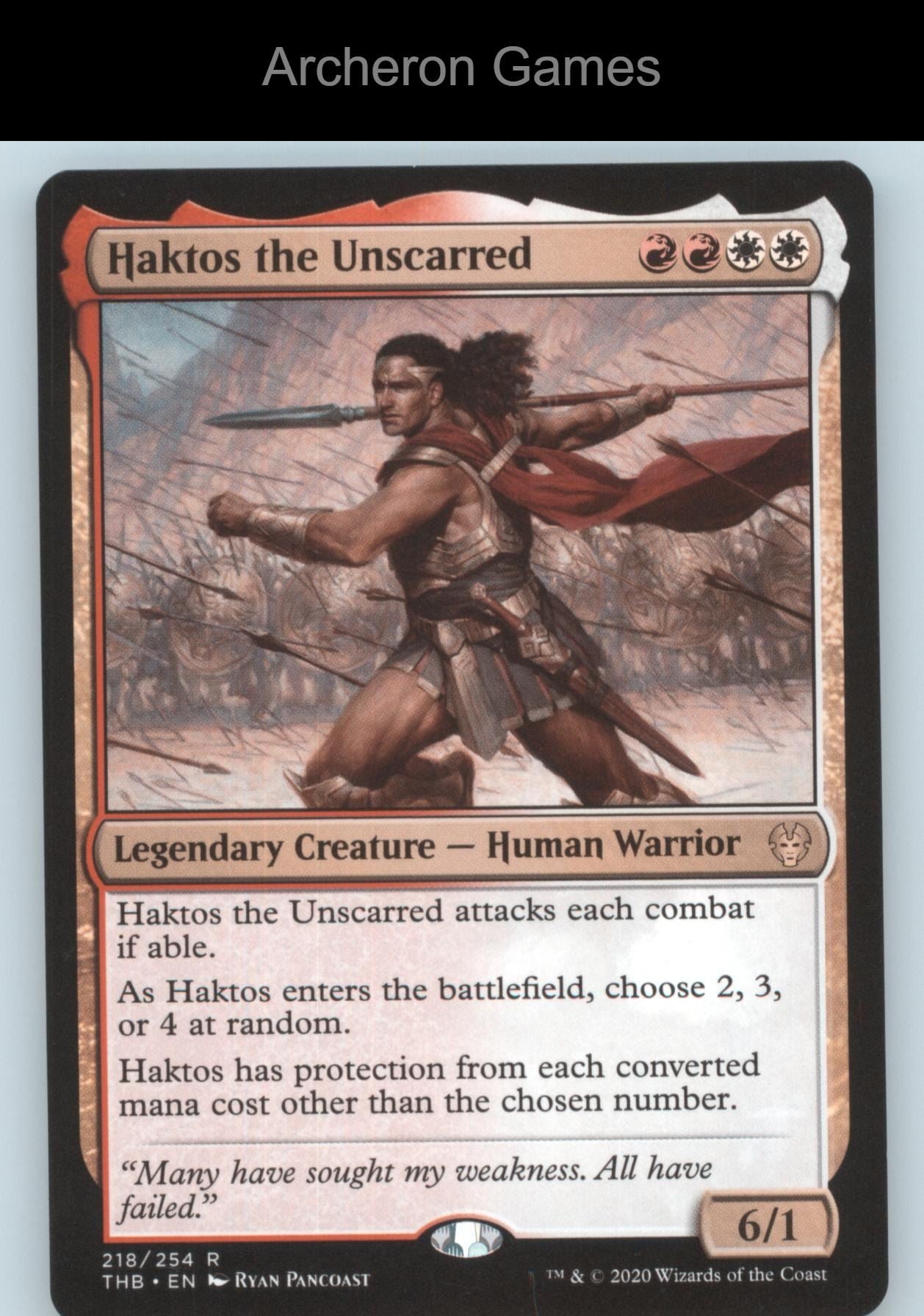 Haktos the Unscarred 218 R MTG Card Theros Beyond Death