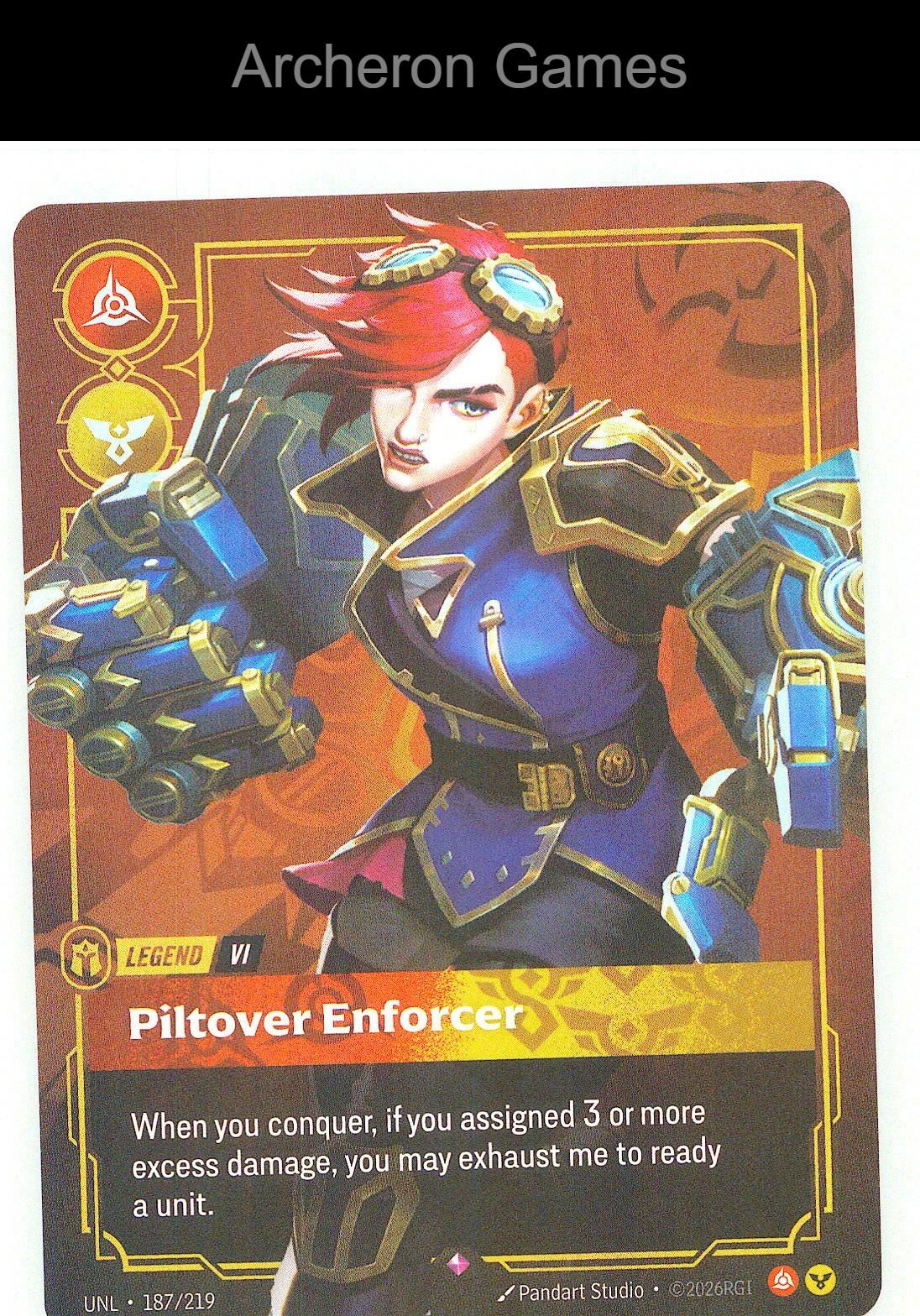 Vi - Piltover Enforcer UNL 187/219 R Unleashed Riftbound Card