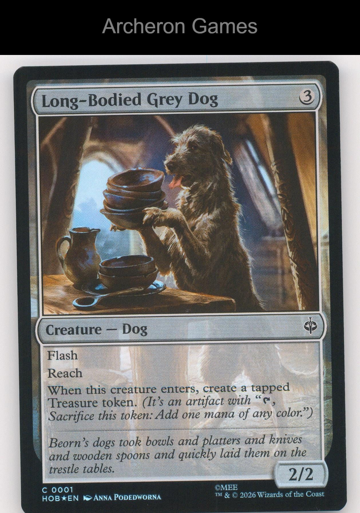 Long-Bodied Grey Dog HOB 1 C MTG Card The Hobbit