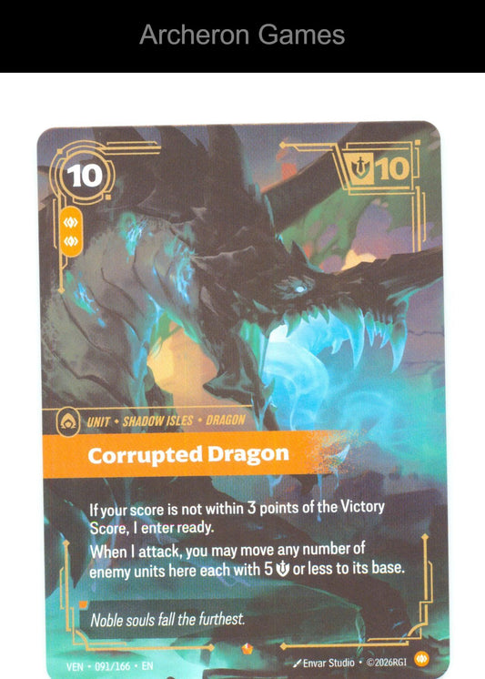 Corrupted Dragon VEN 091/166 Epic Vendetta Riftbound Card Foil