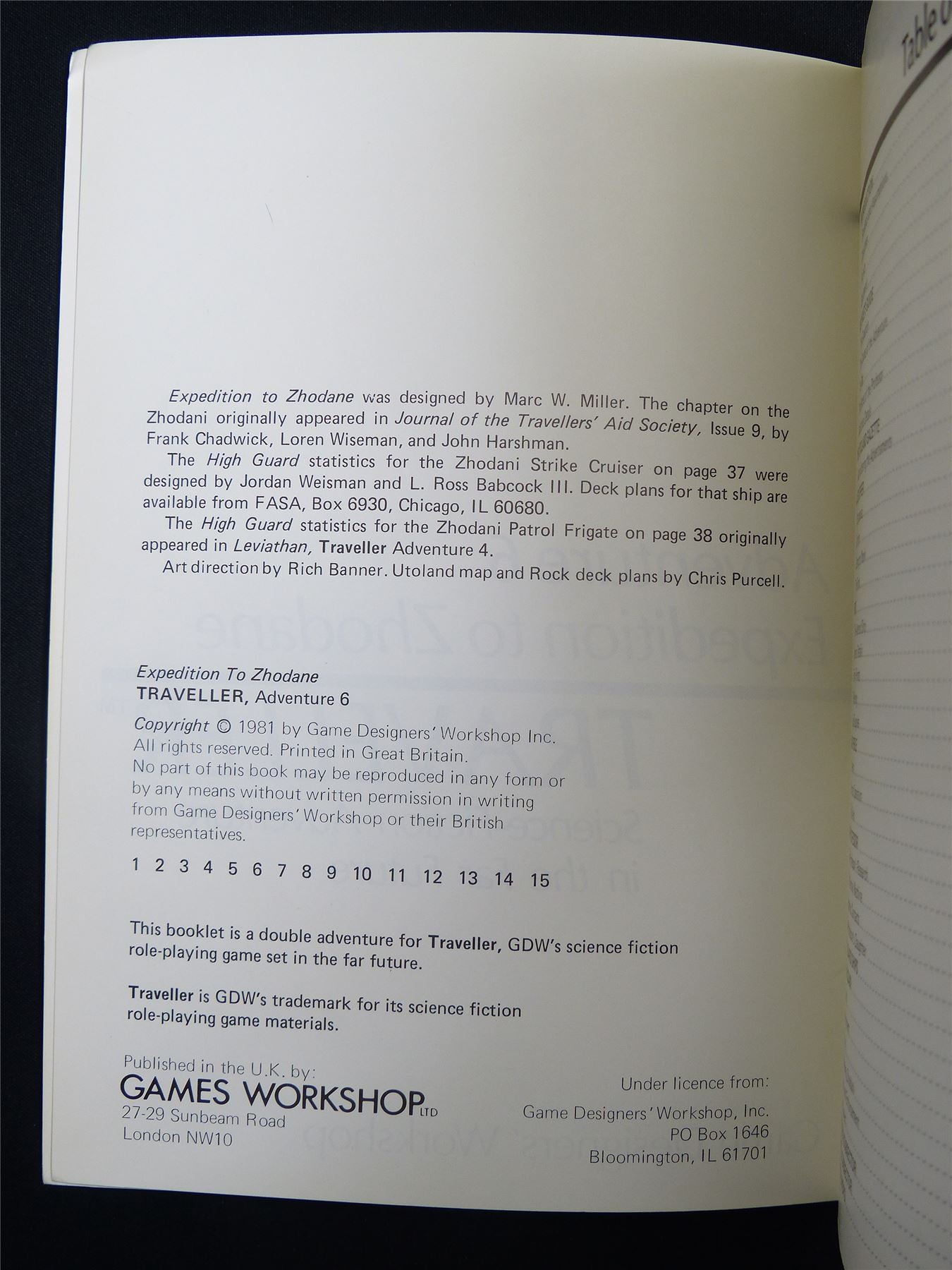Traveller: Adventure 6 Expedition to Zhodane  - Roleplaying Booklet #2TD