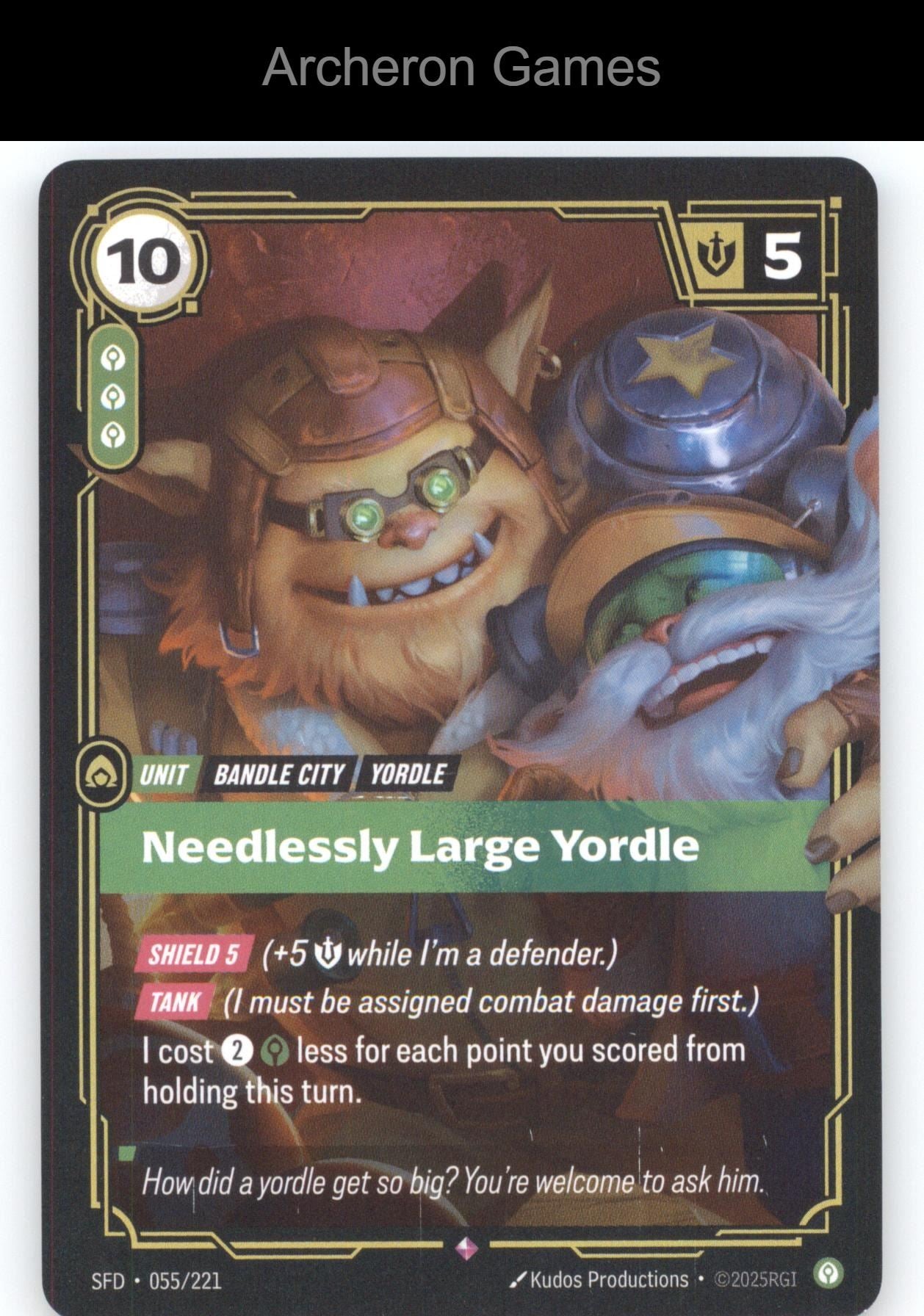 Needlessly Large Yordle SFD 055/221 R  Card Spiritforged