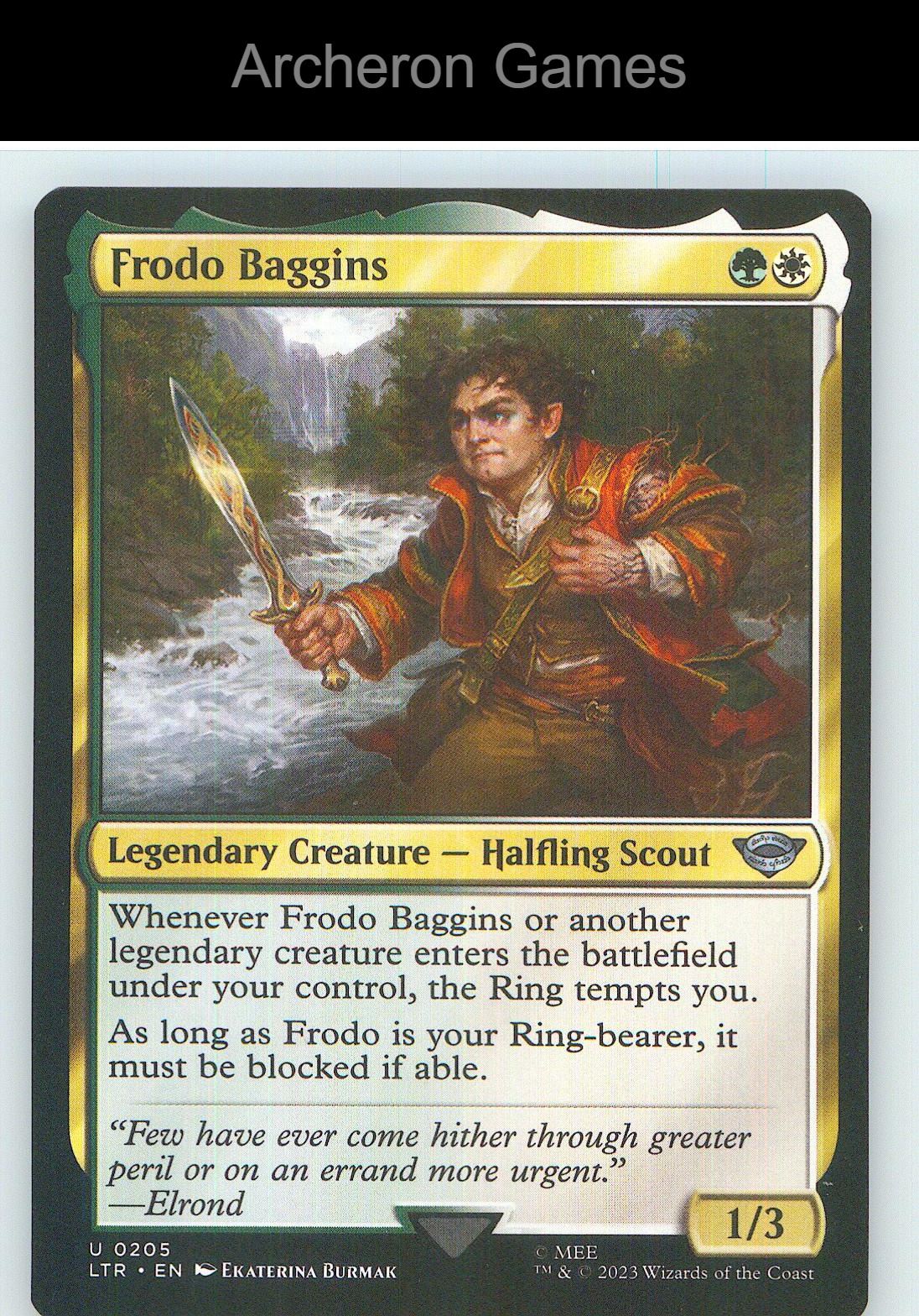 Frodo Baggins LTR 205 UC MTG Card NM/EX+