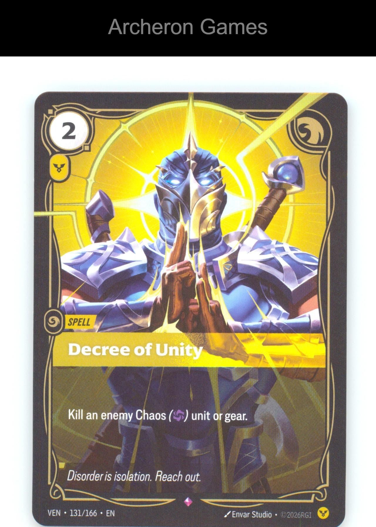 Decree of Unity VEN 131/166 R Vendetta Riftbound Card Foil
