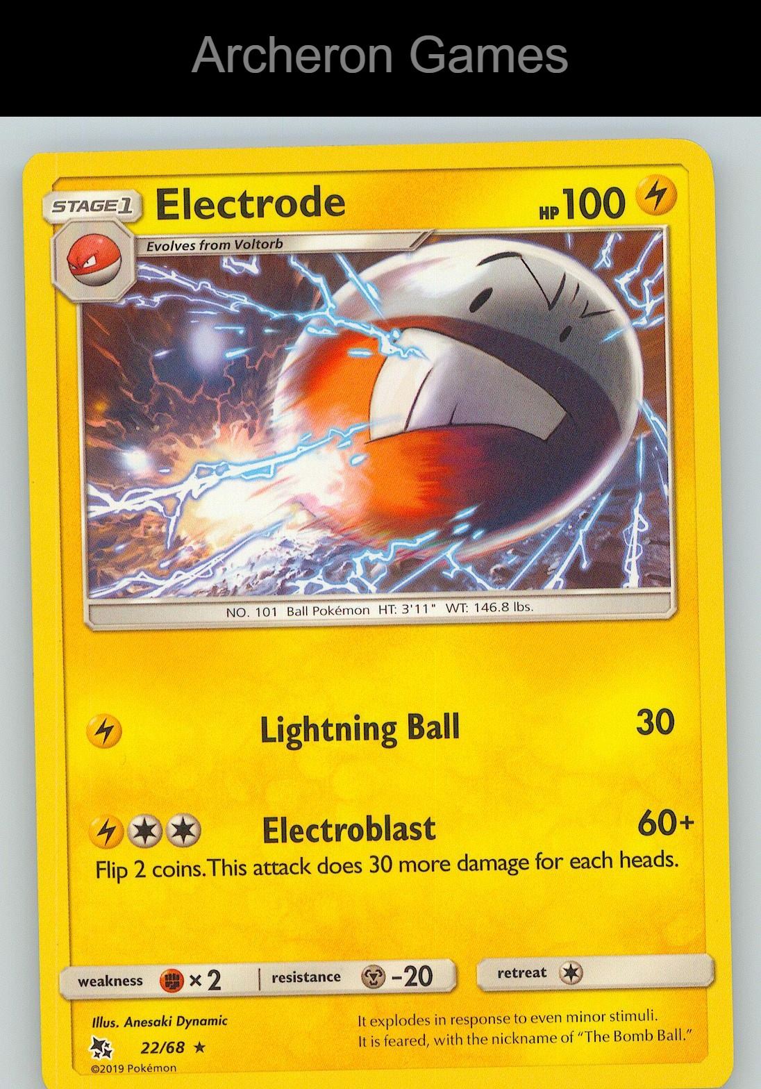 Pokemon Card Electrode HIF 22/68 R Hidden Fates