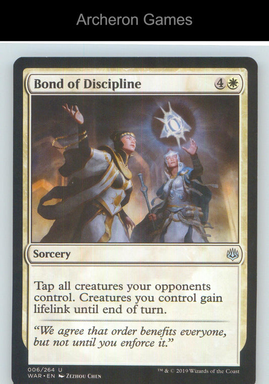 Bond of Discipline WAR 6 UC MTG Card NM/EX+