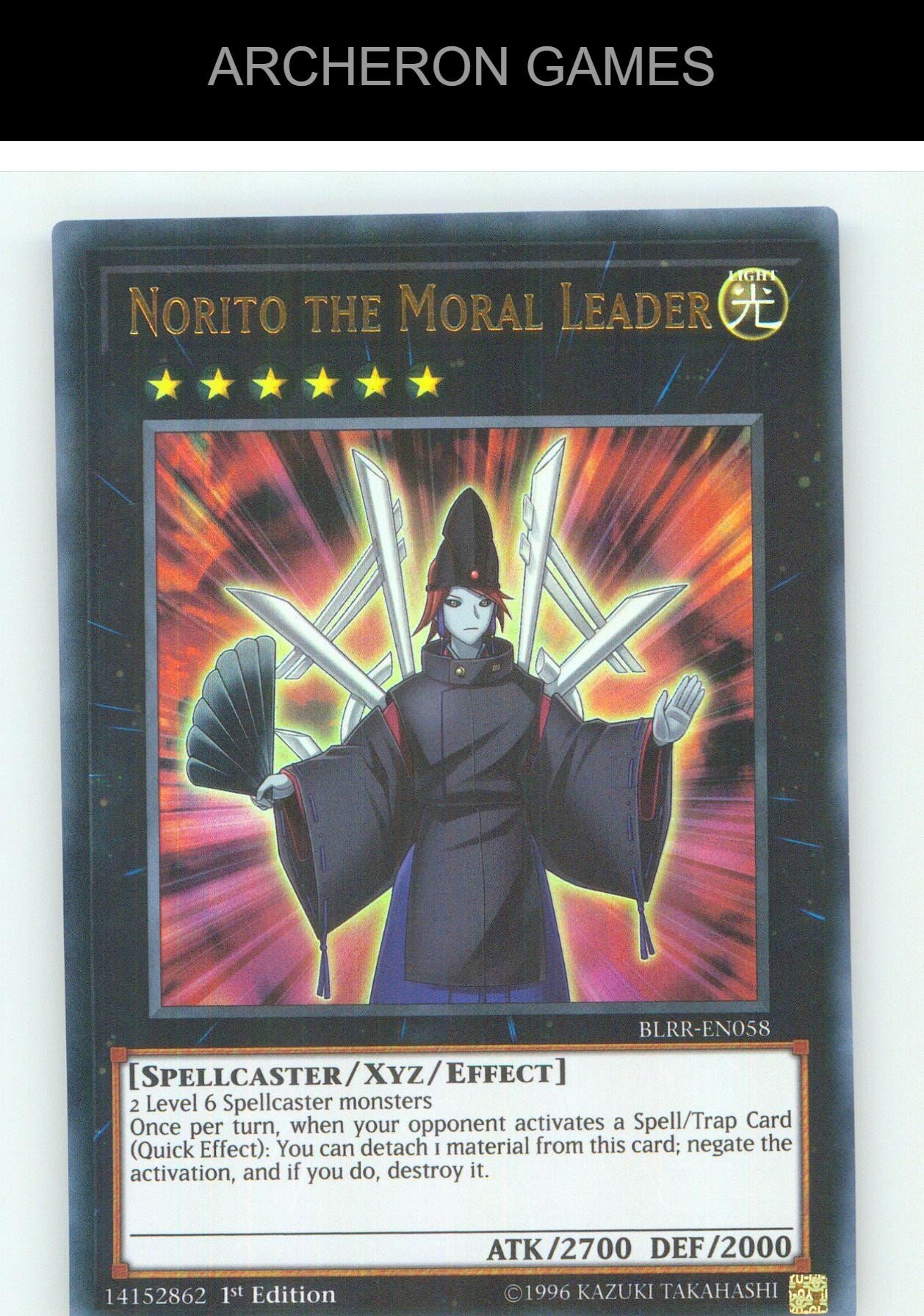Norito the Moral Leader UR YUGIOH Card 1st Edition