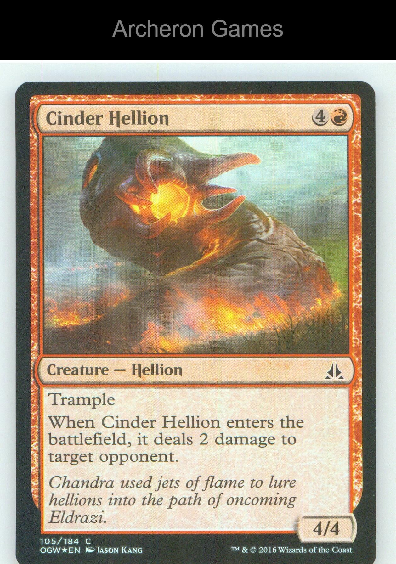 Cinder Hellion OGW 105 C MTG Card NM/EX+ Foil