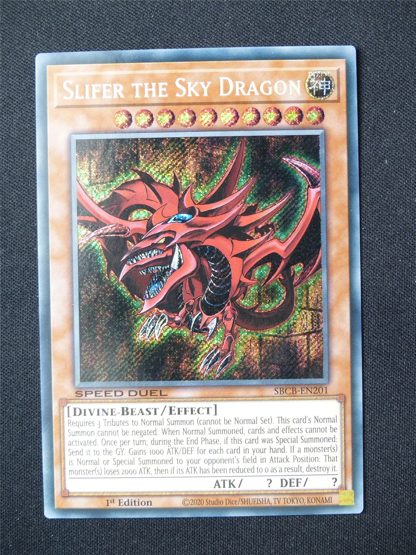 Slifer the Sky Dragon SBCB Secret Rare - 1st ed Yugioh Card #9LS