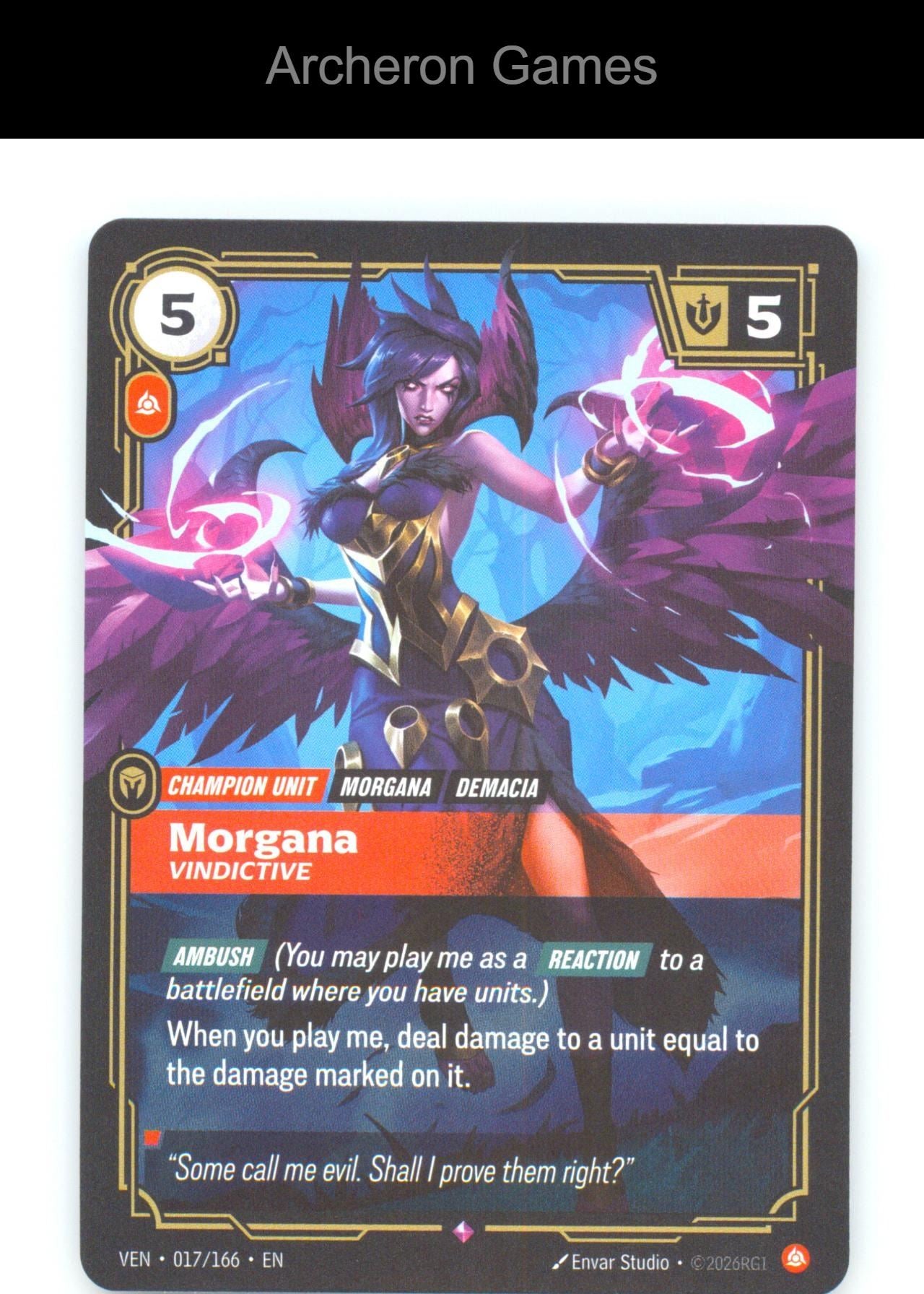 Morgana - Vindictive VEN 017/166 R Vendetta Riftbound Card Foil