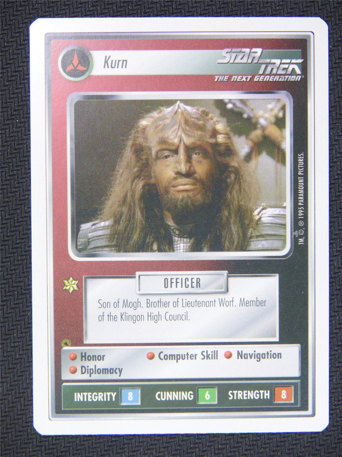 Kurn White Border - Star Trek Next Gen Card #4OX