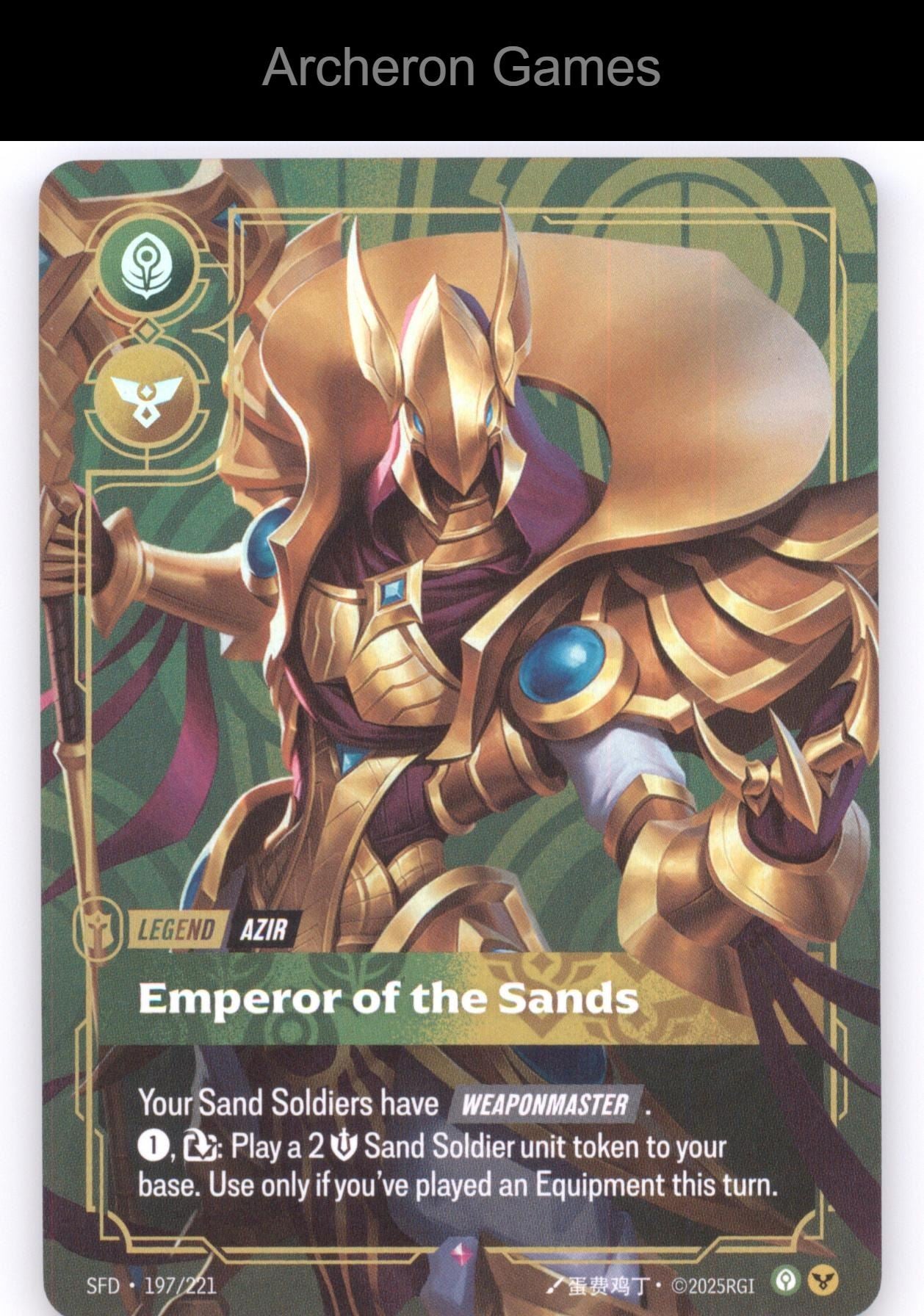 Azir - Emperor of the Sands SFD 197/221 R  Card Spiritforged
