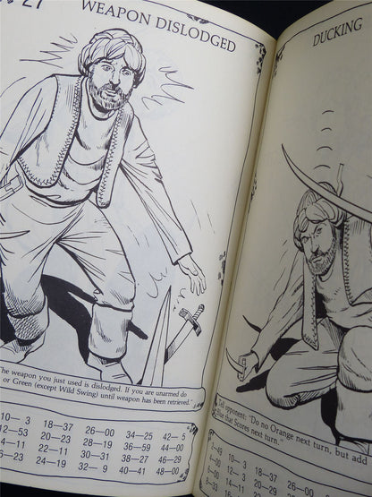 Lost Worlds Fantasy Combat Book: Man With Short Sword and Dagger - Booklet #2TN
