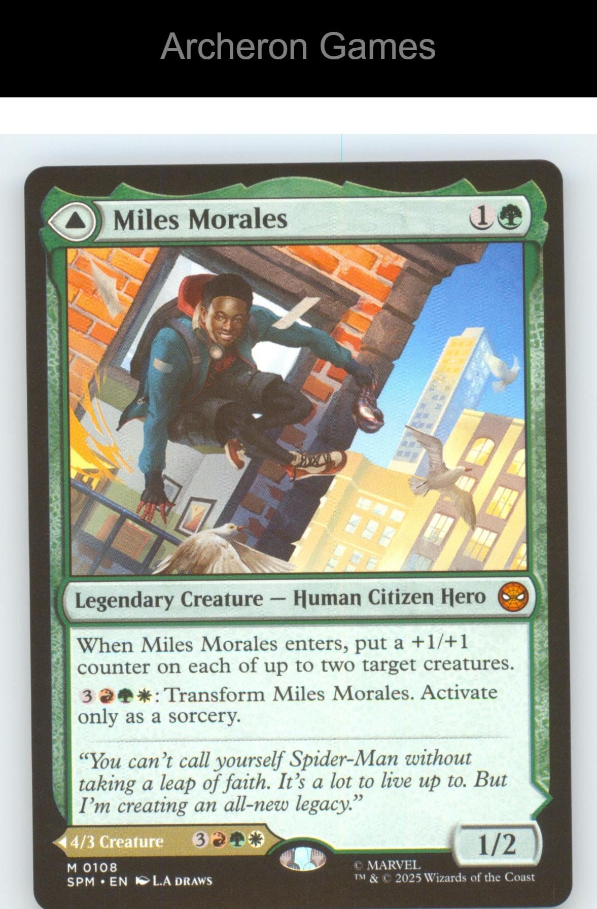 Miles Morales SPM 108 Mythic MTG Card Marvel's Spider-Man