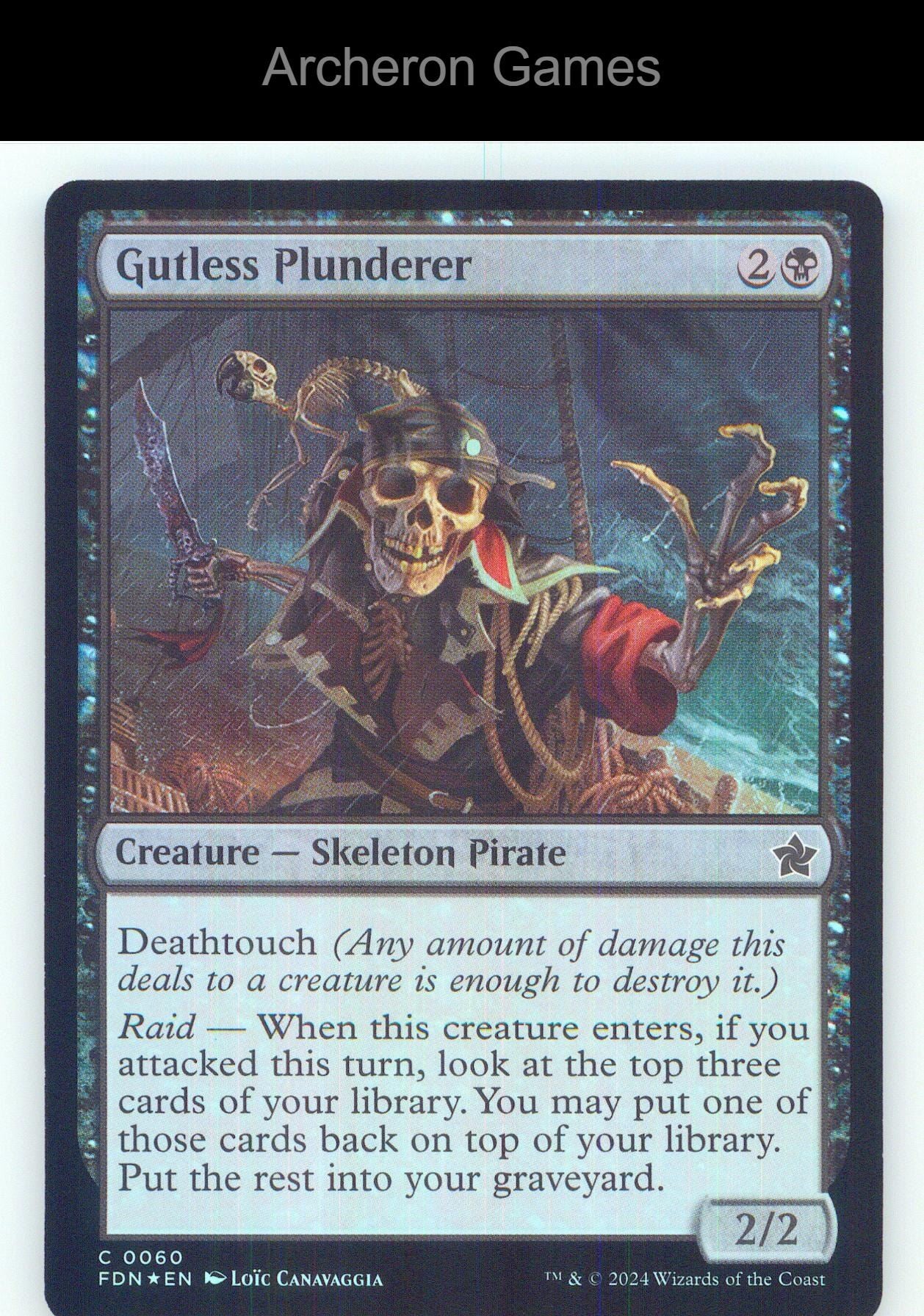 Gutless Plunderer FDN 60 C MTG Card NM/EX+ Foil