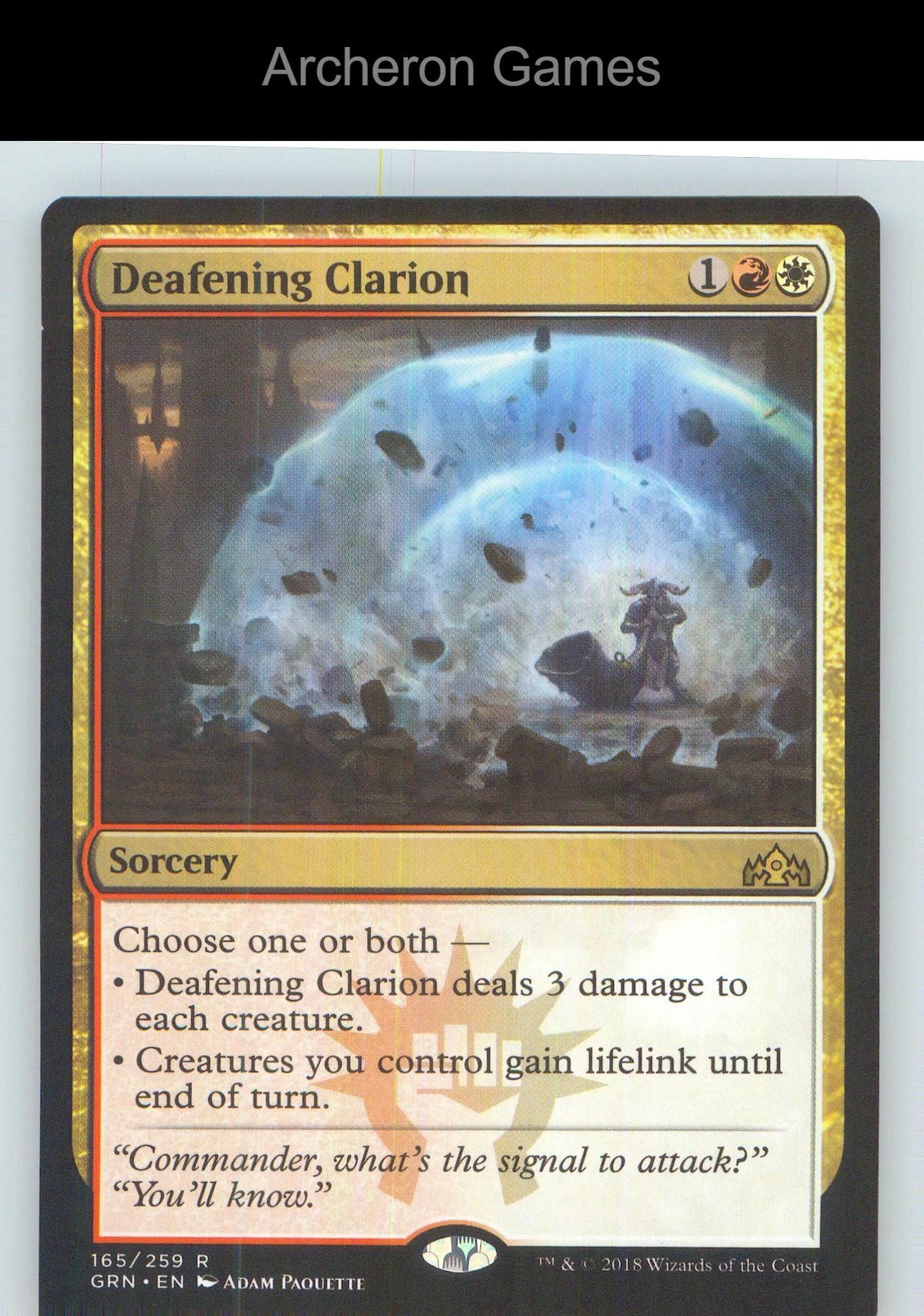 Deafening Clarion GRN 165 R MTG Card NM/EX+