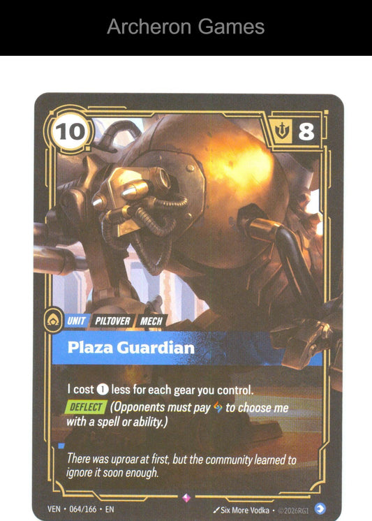 Plaza Guardian VEN 064/166 R Vendetta Riftbound Card Foil