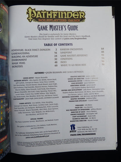 Pathfinder Roleplaying Game: Game Master's Guide - Rulebook Softback #2MK