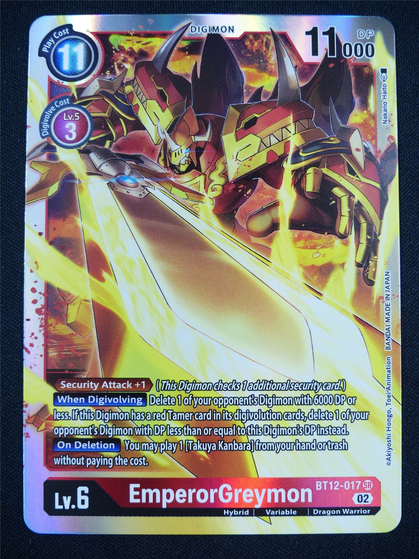 EmperorGreymon BT12-017 SR - Digimon Card #K7