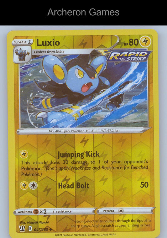 Pokemon Card Luxio BST 047/163 UC Battle Styles Reverse Holo