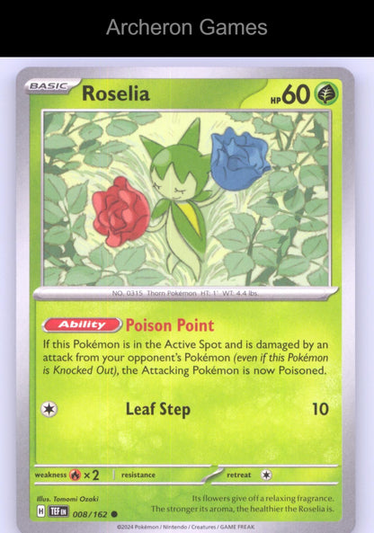 Pokemon Card Roselia TEF 008/162 C Temporal Forces