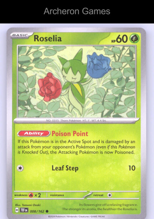 Pokemon Card Roselia TEF 008/162 C Temporal Forces