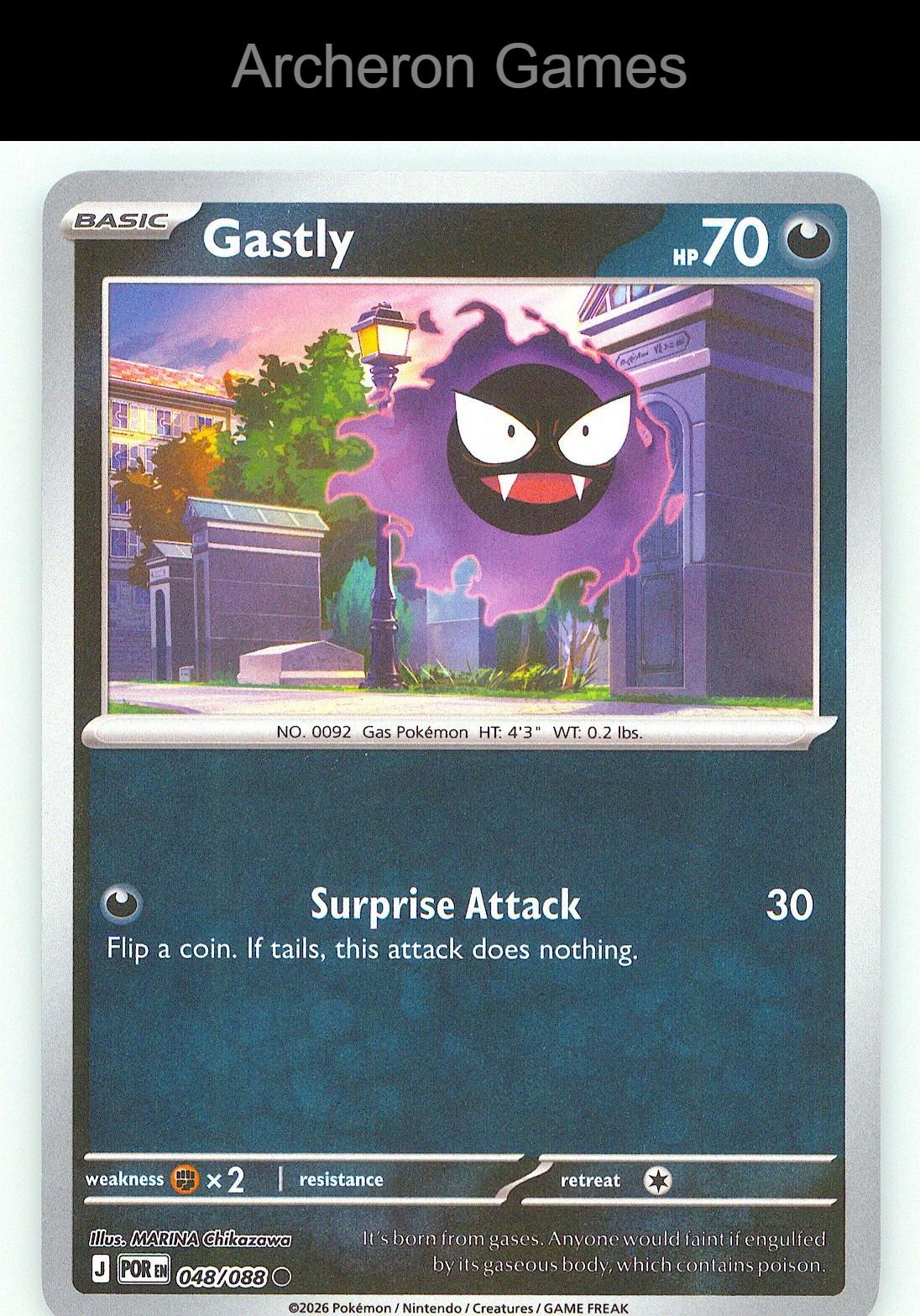 Pokemon Card Gastly ME03 048/088 C Perfect Order Reverse Holo