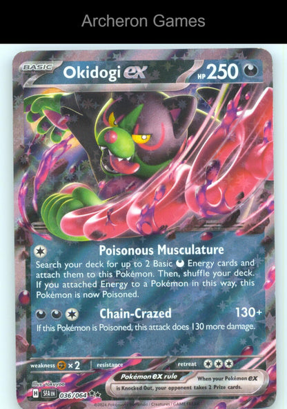 Pokemon Card Okidogi ex 036/064 HOLO Double Rare Prize Pack Series Cards