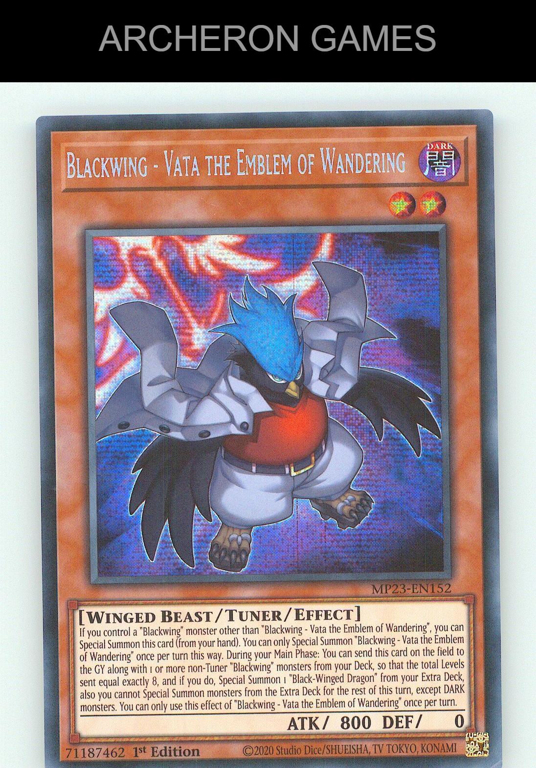 Blackwing - Vata the Emblem of Wandering SEC YUGIOH Card
