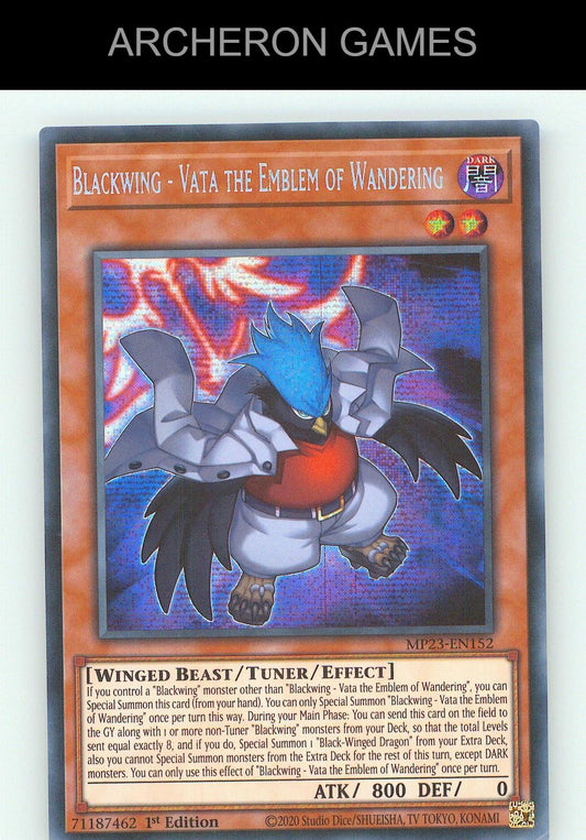 Blackwing - Vata the Emblem of Wandering SEC YUGIOH Card