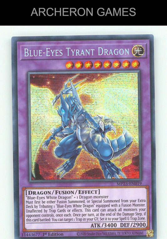 Blue-Eyes Tyrant Dragon SEC YUGIOH Card
