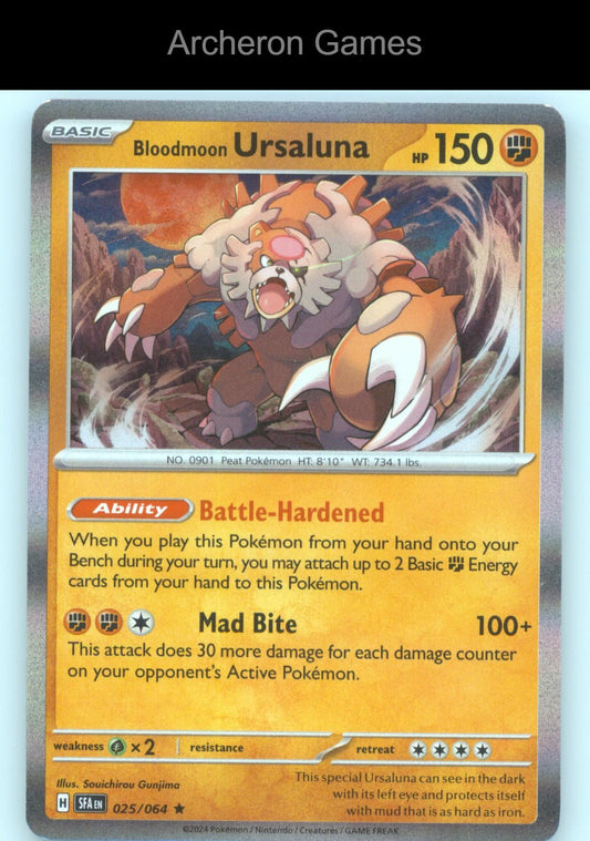 Pokemon Card Bloodmoon Ursaluna SFA 025/064 R Shrouded Fable Holo