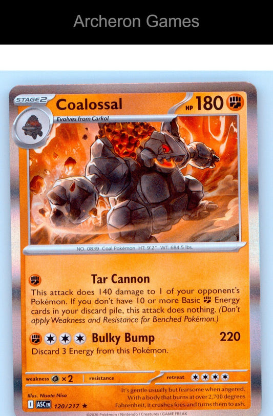 Pokemon Card Coalossal ASC 120/217 R Ascended Heroes Holo