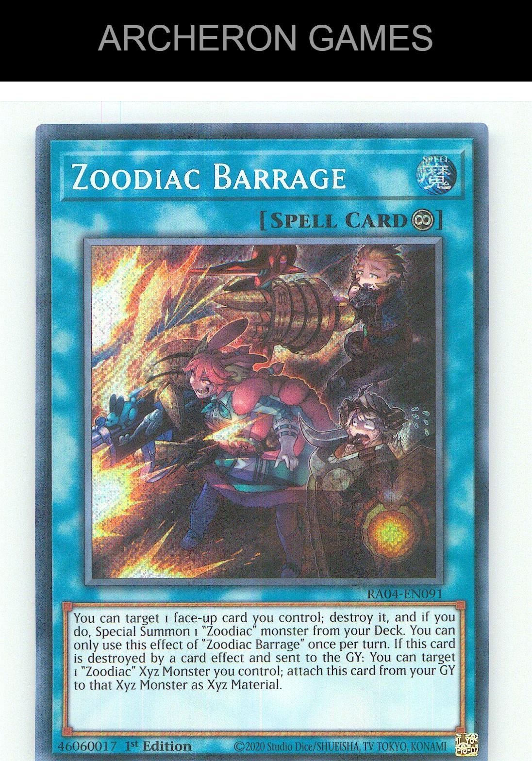 Zoodiac Barrage (Secret Rare) SEC YUGIOH Card 1st Edition