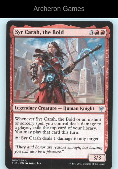 Syr Carah, the Bold 145 UC MTG Card Throne of Eldraine