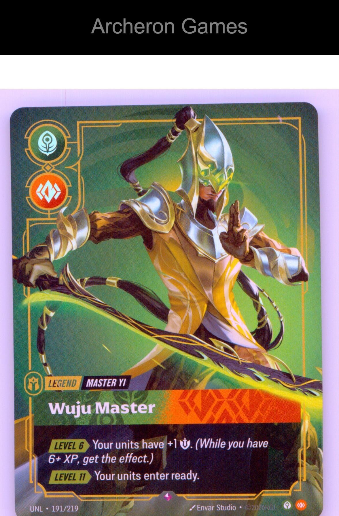 Master Yi - Wuju Master UNL 191/219 R Unleashed Riftbound Card