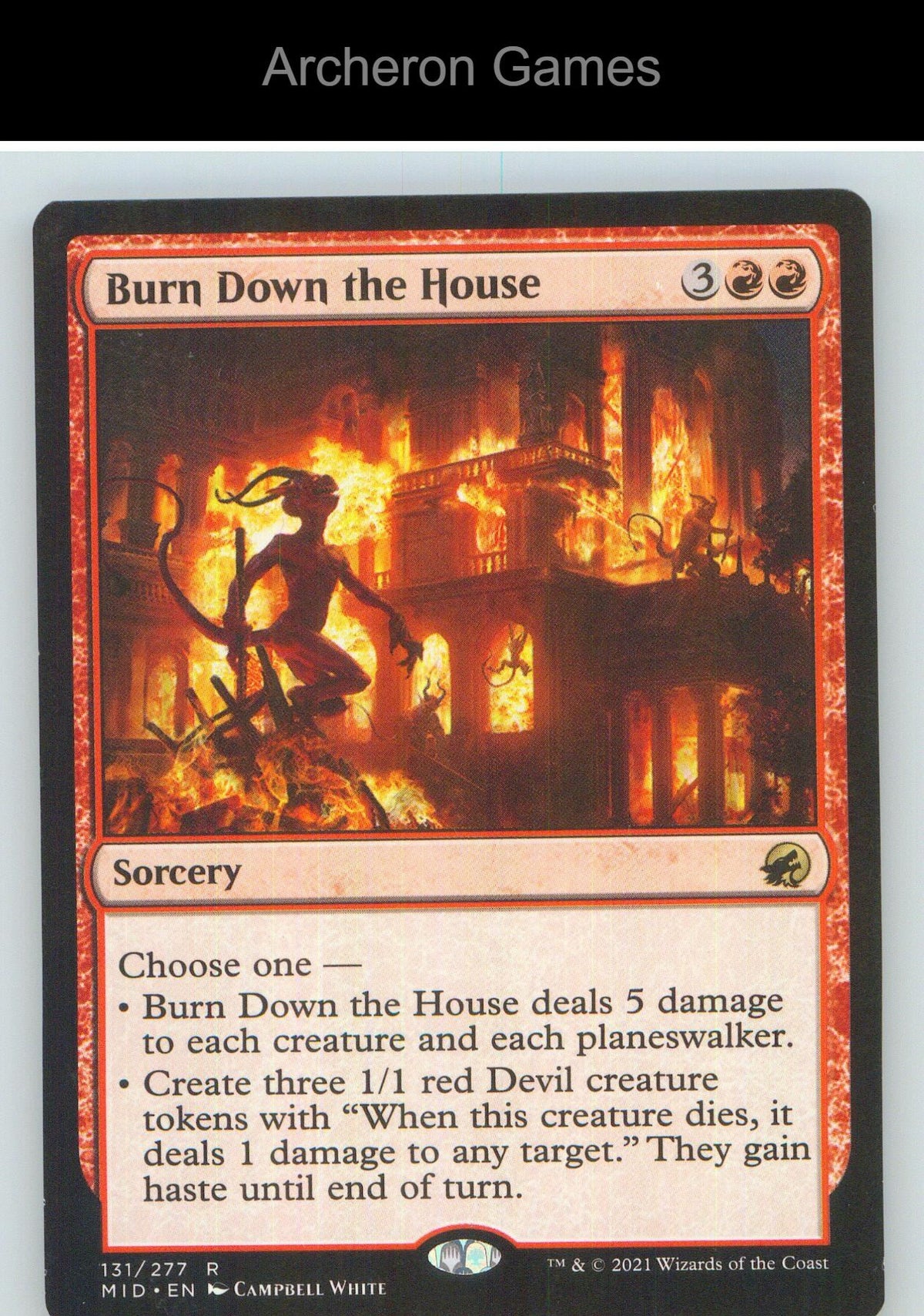 Burn Down the House MID 131 R MTG Card NM/EX+