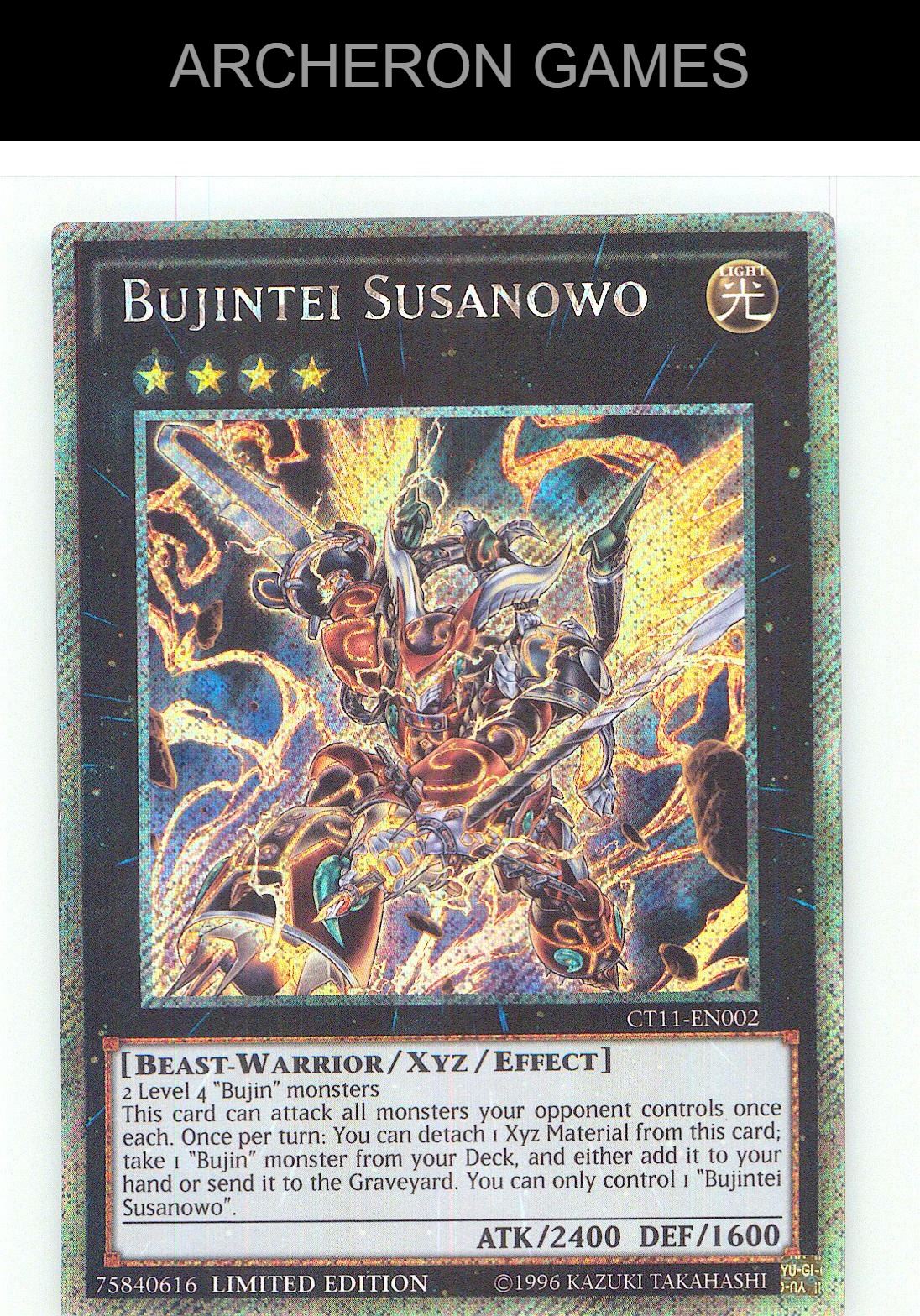 Bujintei Susanowo SEC YUGIOH Card Limited