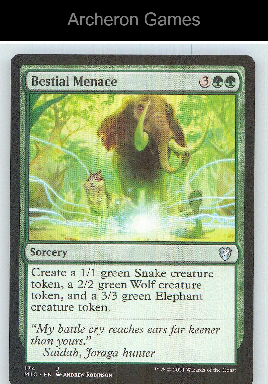 Bestial Menace MIC 134 UC MTG Card NM/EX+