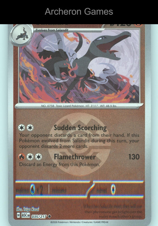 Pokemon Card Salazzle (Quick Ball) ASC 035/217 UC Ascended Heroes Reverse Holo