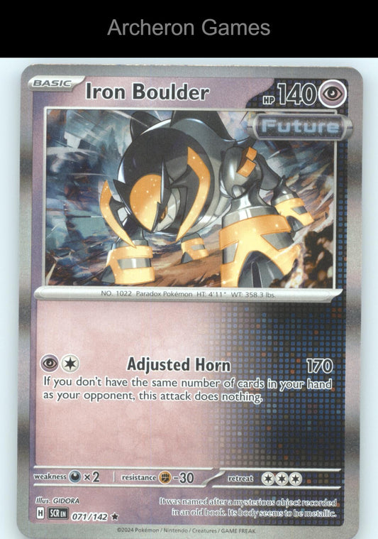 Pokemon Card Iron Boulder SCR 71/142 R Stellar Crown Holo