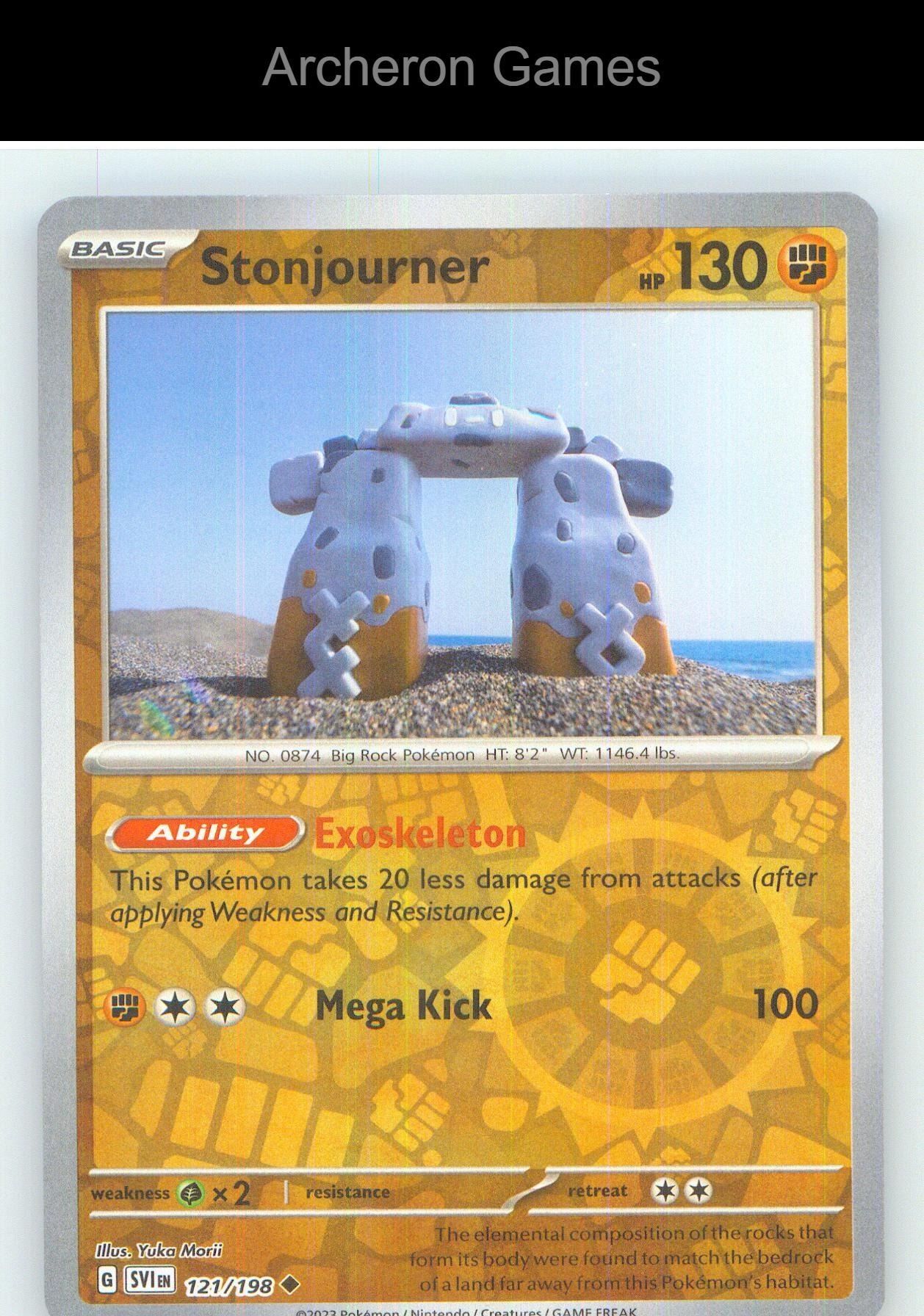Pokemon Card Stonjourner SVI 121/198 UC Scarlet & Violet Reverse Holo