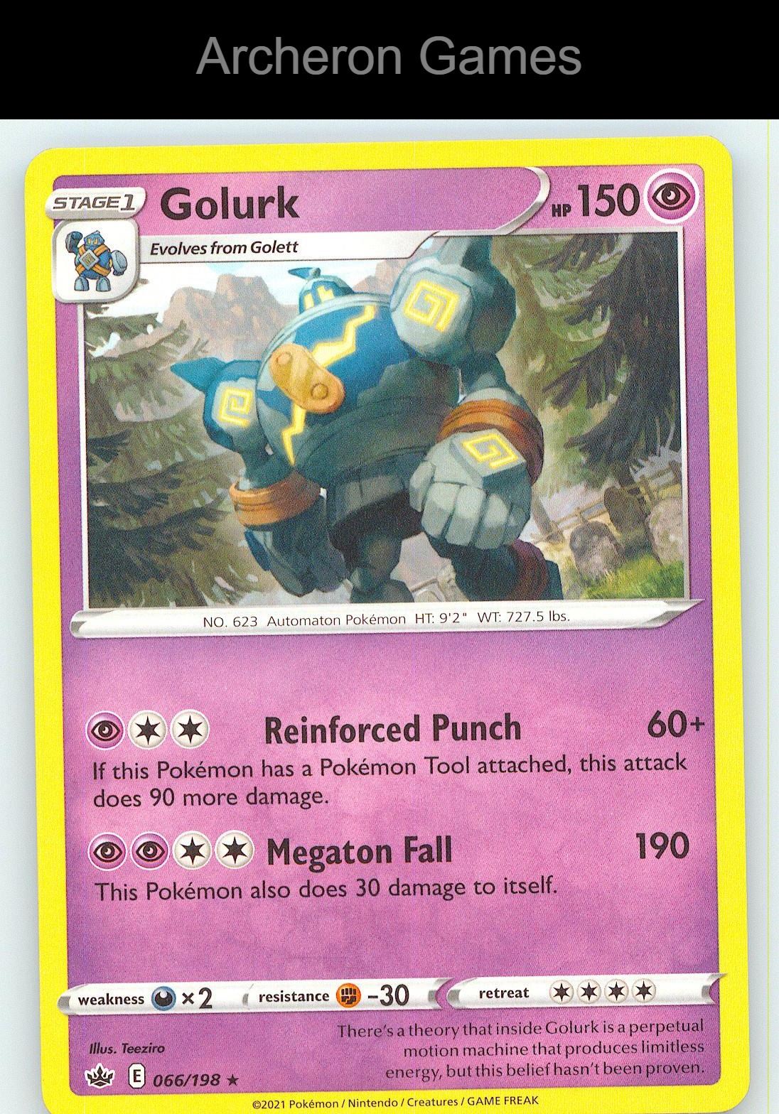 Pokemon Card Golurk CRE 066/198 R Chilling Reign
