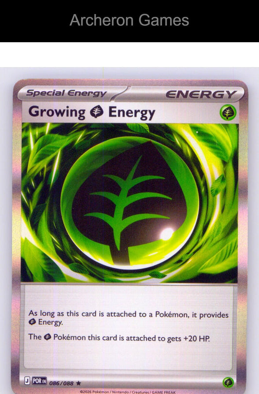 Pokemon Card Growing Grass Energy ME03 086/088 R Perfect Order Holo