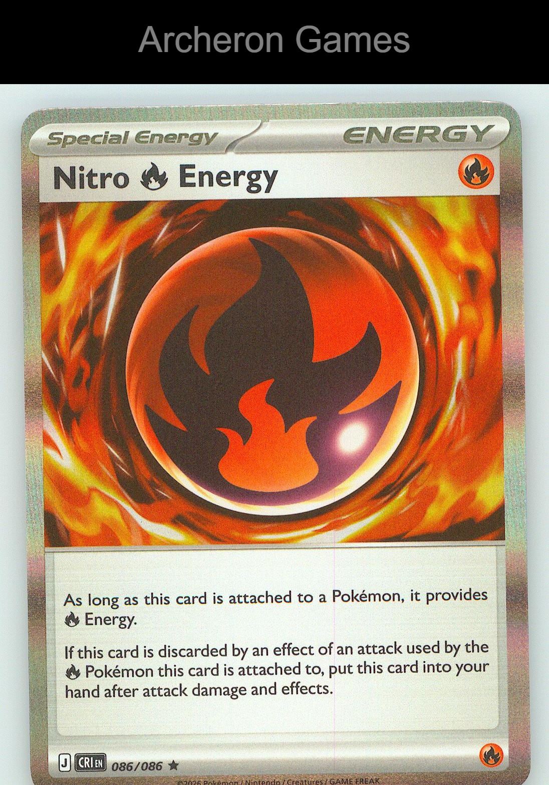 Pokemon Card Nitro R Energy ME04 086/086 HOLO R Chaos Rising
