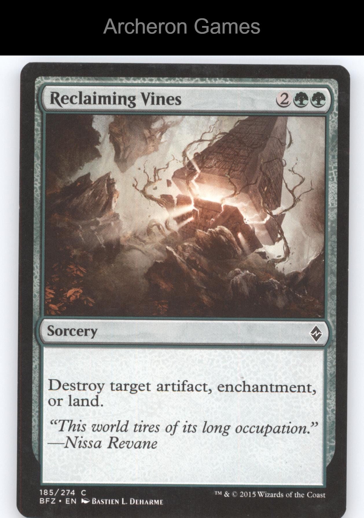 Reclaiming Vines 185 C MTG Card Battle for Zendikar
