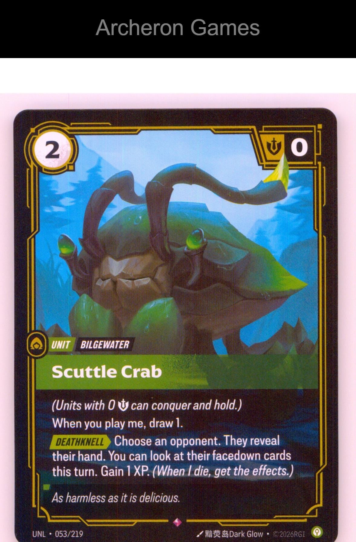 Scuttle Crab UNL 053/219 R Unleashed Riftbound Card